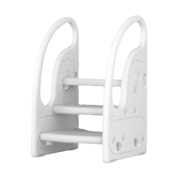 Детско столче Ulisem, регулируема стъпка 2 в 1, противоплъзгащо, екологично, сиво-бяло