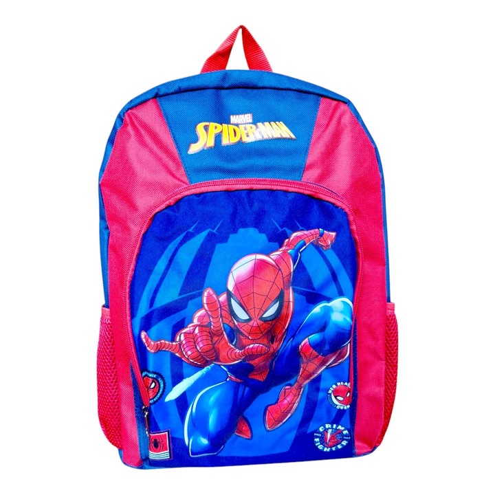 Ghiozdan copii, Spiderman, 40x30x15 cm, multicolor, cu doua compartimente, bretele intarite si ajustabile