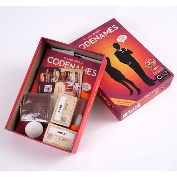 Joc de societate Codenames, 200 carti, 39 carti colorate, 19 carti de ...