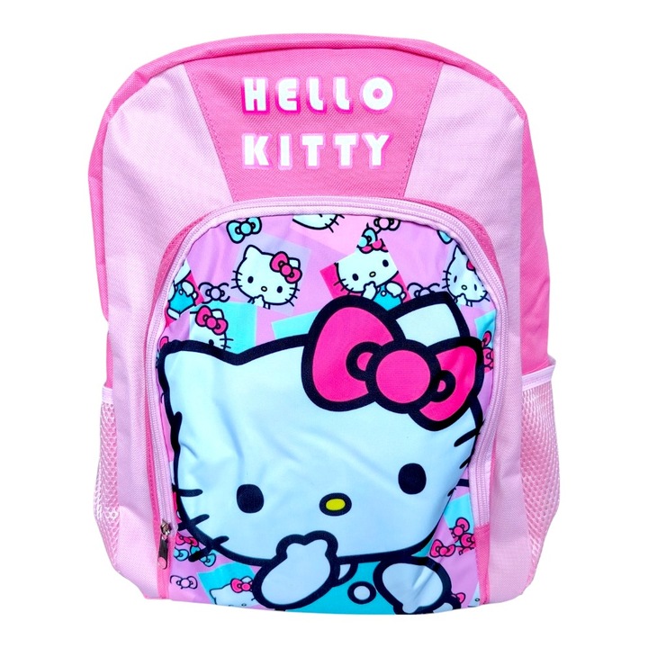 Ghiozdan copii Hello Kitty, 40x30x15 cm, cu doua compartimente, bretele intarite si ajustabile
