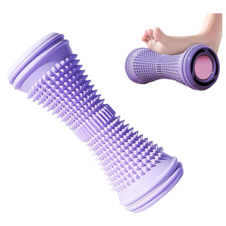 Rola de masaj pentru picioare - Punct de presiune - Ameliorarea muschilor - Bat antiderapant pentru maini, brate, umeri