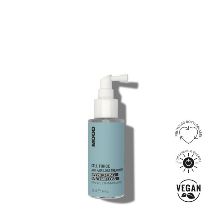 Tratament impotriva caderii parului Mood, 100ml, vegan, pentru par subtire, eficient dupa prima aplicare