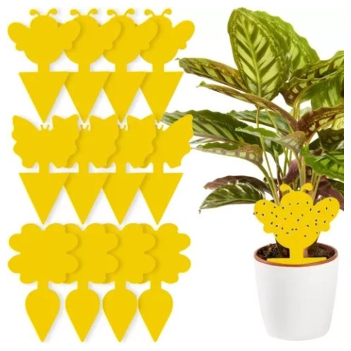 Set capcana lipicioasa pentru insecte, diverse modele, 12 bucati, impotriva mustelor, tantarilor, Dactylion®