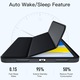 Védőtok iPad (A16) 11. generációs 11 hüvelykes 2025-höz, tok iPad 10. generációs 10.9 hüvelykes 2022-höz, tolltartóval, okostok háromrészes állvánnyal, ultravékony, puha TPU hátlap, fekete