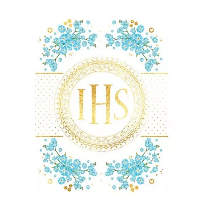 Felicitare HENRY Karnet B6 Komunia cu kieszonka IHS