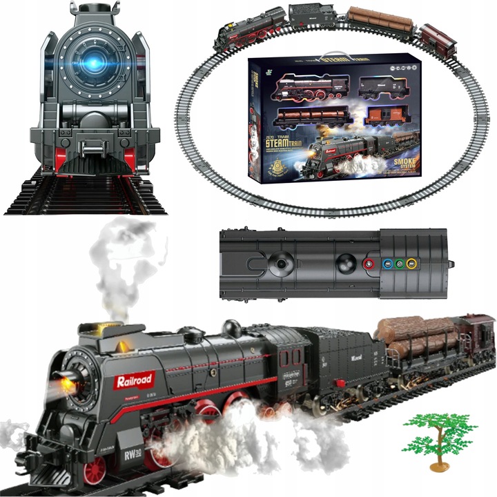 Играчки влакчета, Luxma, електрически локомотив с 3 вагона, размери 80x21.5x10см, многоцветни