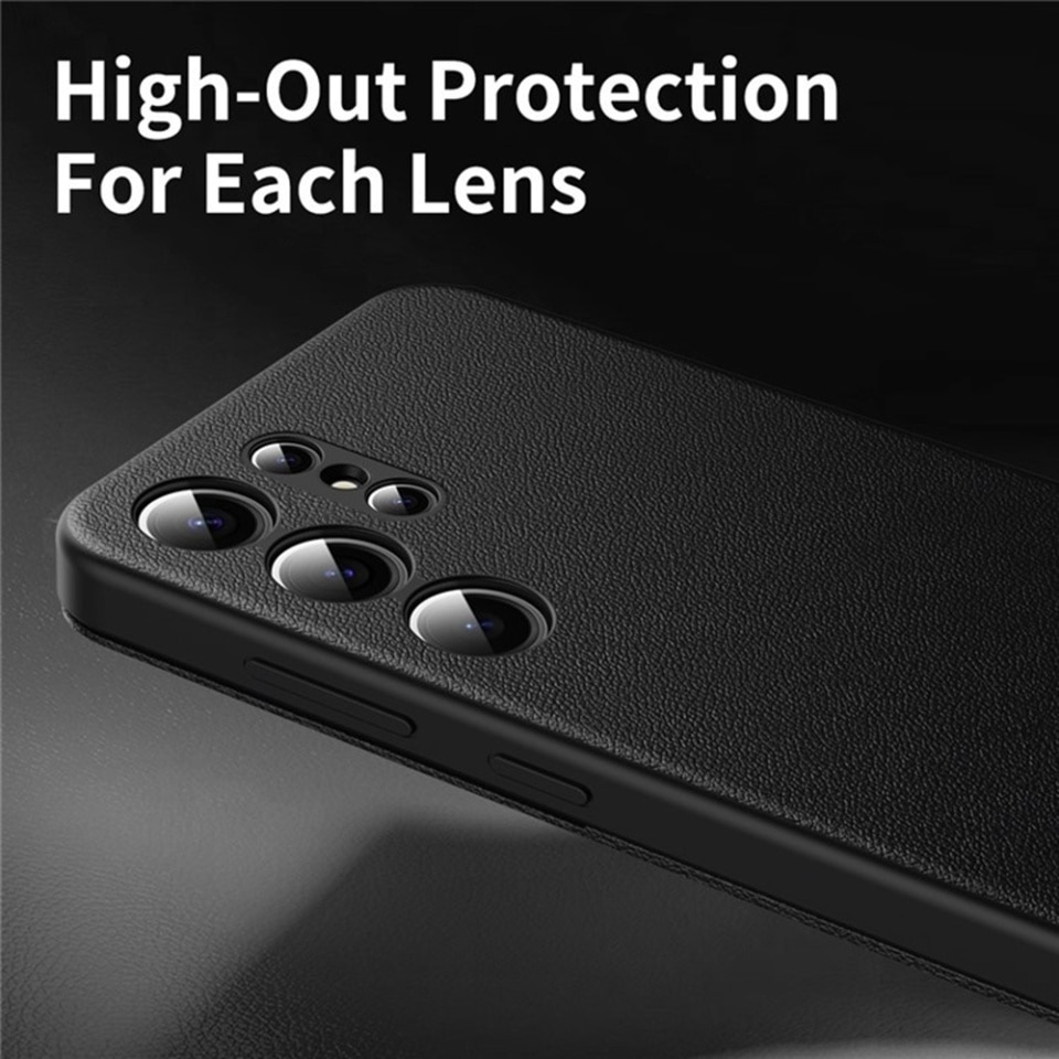 Husa pentru Samsung Galaxy S24 Ultra tip carte, Skyddar, cu portofel si SmartView, Premium, set cu sticker, Negru