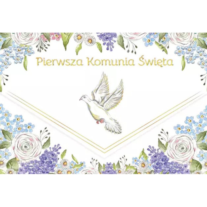 Felicitare A5 HENRY, comunionala, cu aur si embosare, set cu envelopa, 28.3x20.1cm