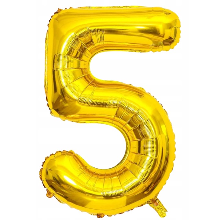 Fólia lufi, évforduló, 5-ös szám, arany színű