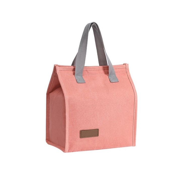 Многофункционална изолирана чанта, Comando Eats, чанта Bento, за офис, пътуване, къмпинг, ултрапреносима, удобна, практична, лека, лесна поддръжка, размери 22,5x13x25,5 см, прахово розова