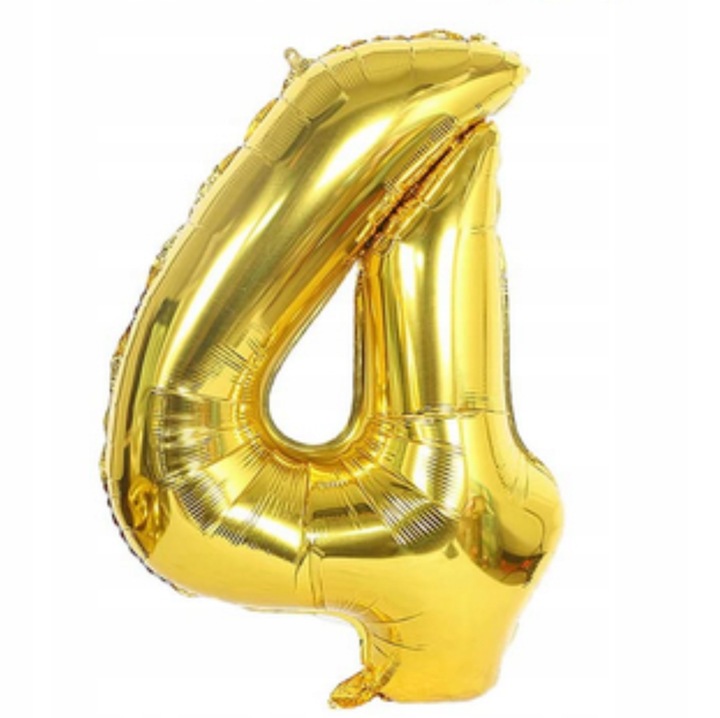 Foliowy lufi, cyferka "4", színes Zloty, szett