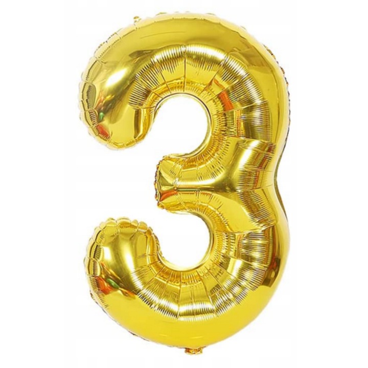 Fólia lufi, 3-as szám, arany színű, harmadik évfordulóra