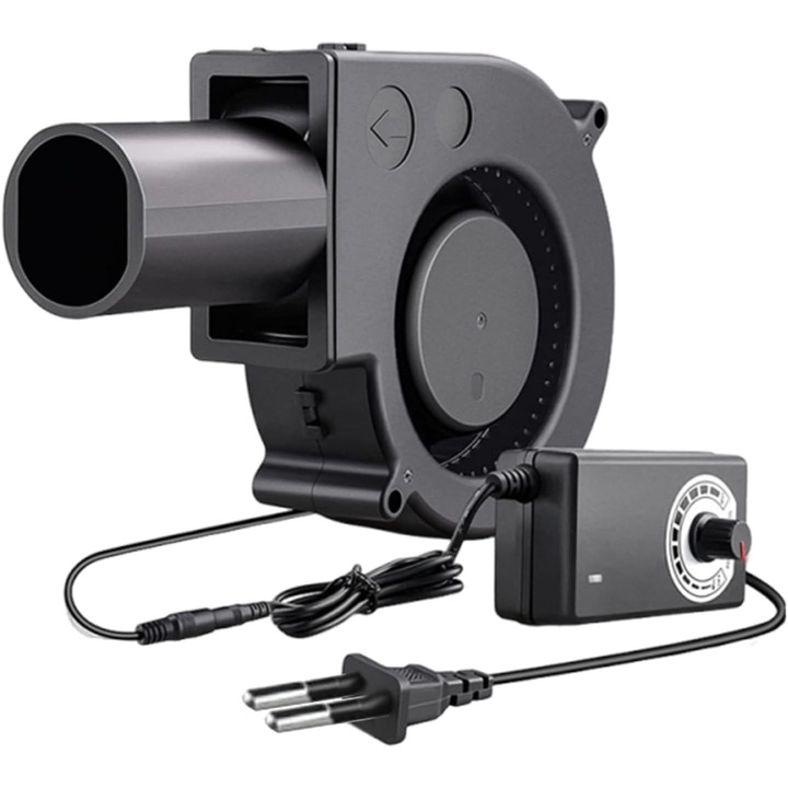 Индустриален вентилатор 12V, PsAyl®, 3000 об/мин с променливо управление, безчетков мотор, интензивно охлаждане за печки/барбекюта/автомобили, компактен 15x9.4x3.2 см