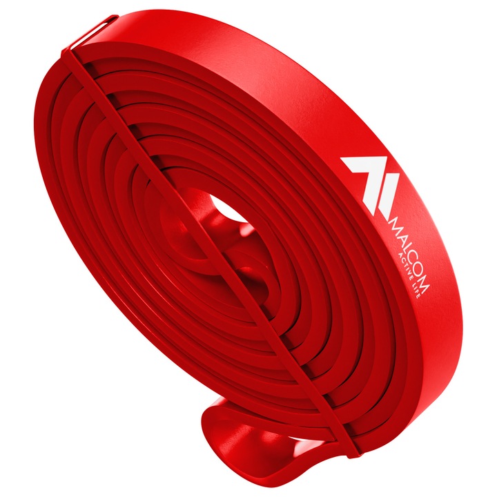 Banda de rezistenta pentru exercitii Malcom, 13mm, 6-10kg, 208cm, rosie