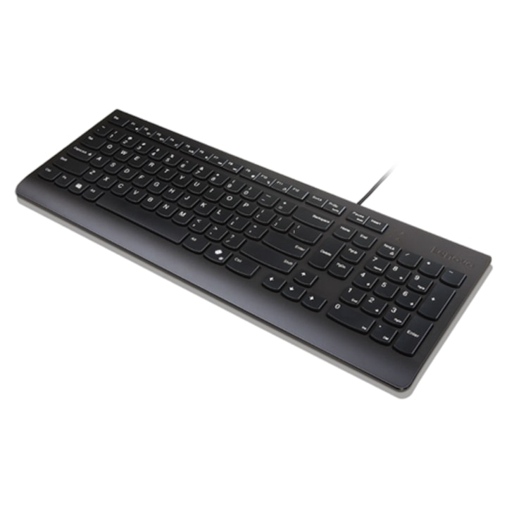 Tastatura cablata Lenovo Essential AI Nordic, confort si precizie, negru