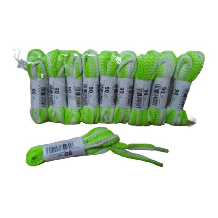 Sireturi de incaltaminte SANDEX, 90cm, set 10 perechi, alb si verde