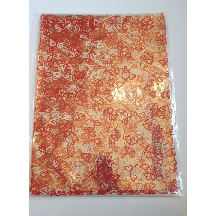 Set 25 pungi folioase cu inimioare si flori, POLSYR, 20x35cm