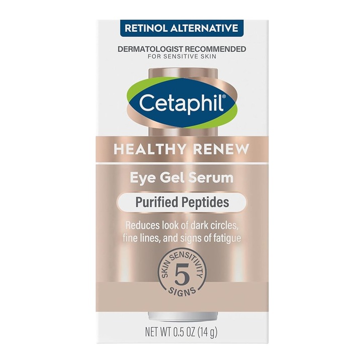 Gél-szérum szemre, Cetaphil, Healthy Renew, Segít láthatóan csökkenteni a sötét karikákat és a finom vonalakat, peptidekkel, 14g