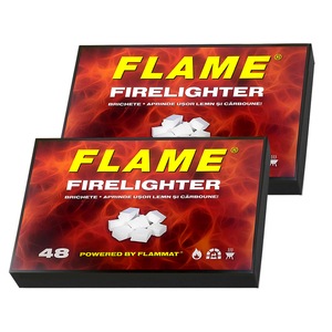 Set 96 Cuburi pentru Aprins Focul Teno®, pastile aprinzatoare, timp indelungat de ardere de 8+ minute, incalzire centrala, seminee, sobe, camping, drumetii