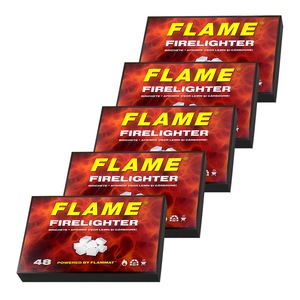 Set 240 Cuburi pentru Aprins Focul Teno®, pastile aprinzatoare, timp indelungat de ardere de 8+ minute, incalzire centrala, seminee, sobe, camping, drumetii
