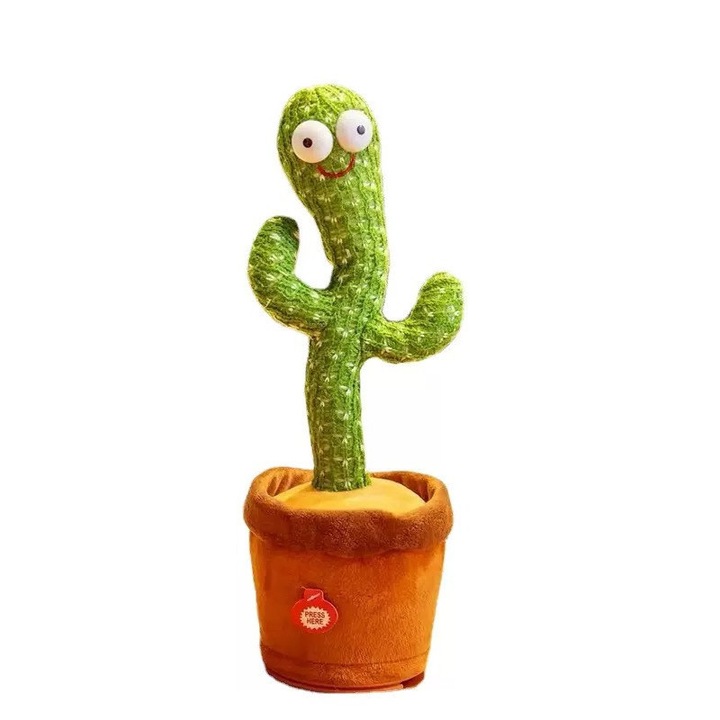 Jucarie interactiva Cactus Dansator, Omelivon, 13x13x33cm, 1 bucata