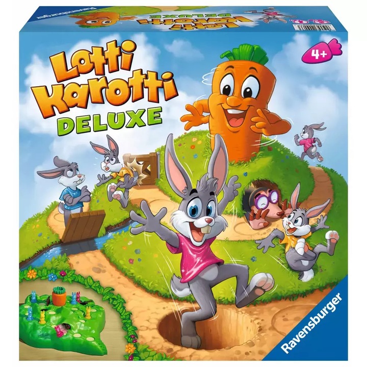 Társasjáték, Ravensburger, Lotti Karotti Deluxe, 16 figura, többszínű, 48 kártyalap