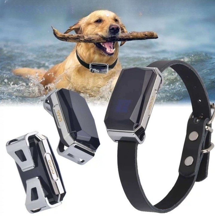 Tracker GPS pentru animale de companie, WALALLA, pozitionare inteligenta in timp real, gard wireless, reglabil, telecomanda pentru telefon mobil, urmarire istoric, grad de protectie IP67, compatibil cu sistemele Android si iOS, negru