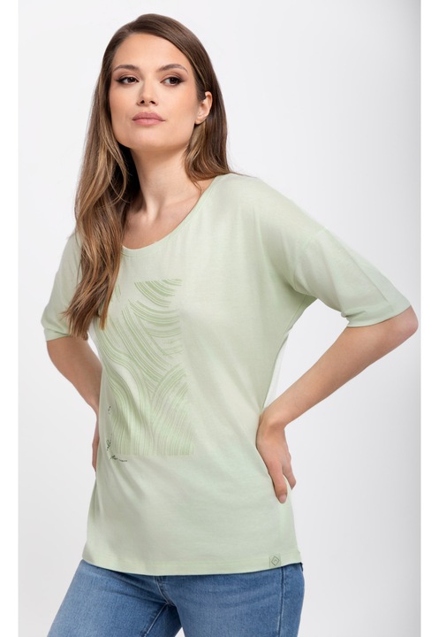 Tricou pentru femei Volcano T-Fest, verde, Comfort Fit, Verde deschis, L