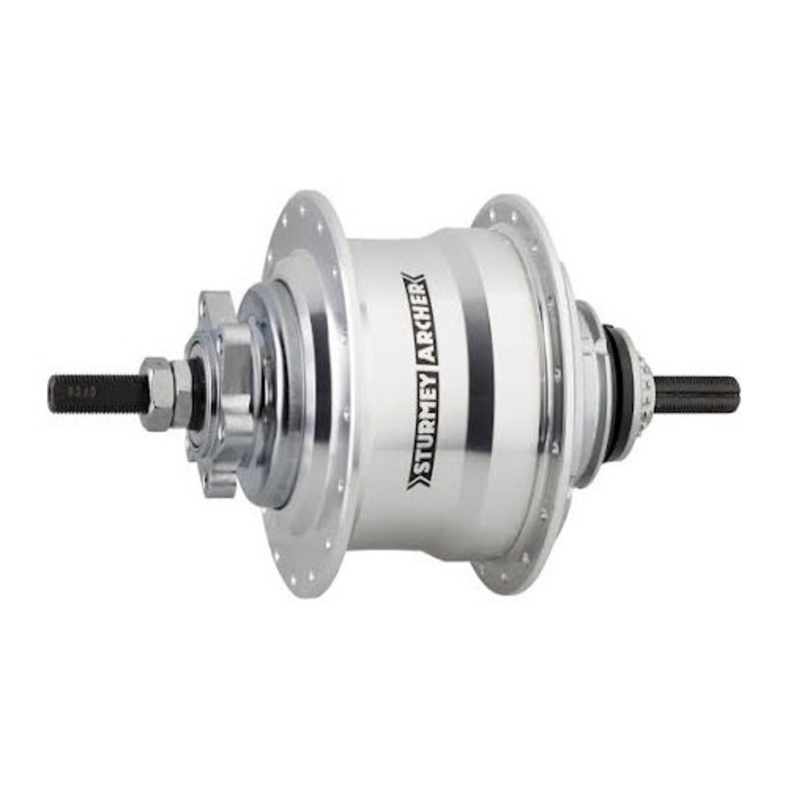Задна главина Sturmey Archer S2C 2-скоростна (Duomatic), чашкова спирачка, 32 отвора, сребриста, зъбно колело 22T, AM