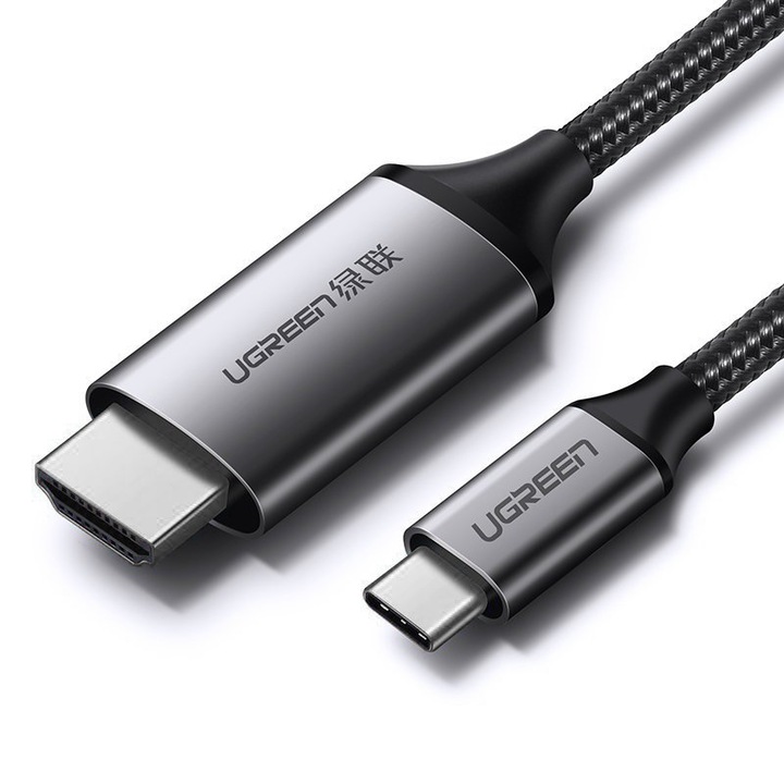 Аудио и видео кабел HDMI към USB Type-C UGREEN MM142, 1.5 м, 4K UHD, Черен
