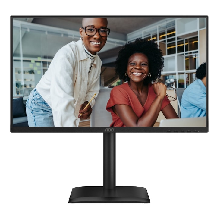 Monitor IPS LED AOC 23.8" 24E4U, Full HD 1920 x 1080, HDMI, DisplayPort, Hangszórók, Pivot, 120 Hz, 4 ms Fekete