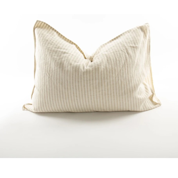 Fata de perna din in, 50x70 cm, Le Bohème, 100% in frantuzesc spalat, 160 g/m², Crem, hipoalergenica, antibacteriana