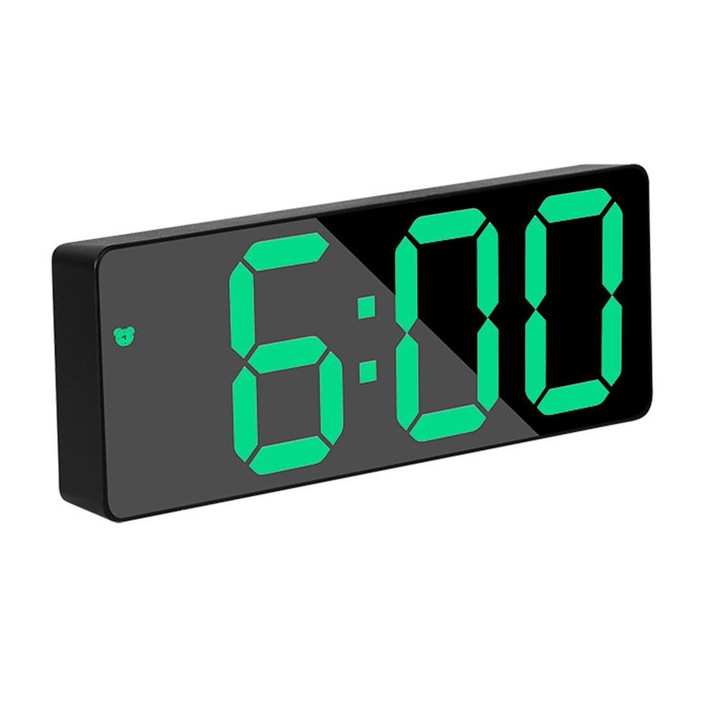 Ceas digital de birou mare, Verde