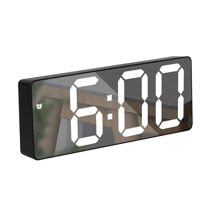 Ceas digital de birou mare, Alb