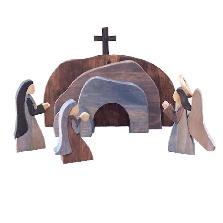 Set decorativ de Paste, Scena a invierii, Lemn, 4 buc