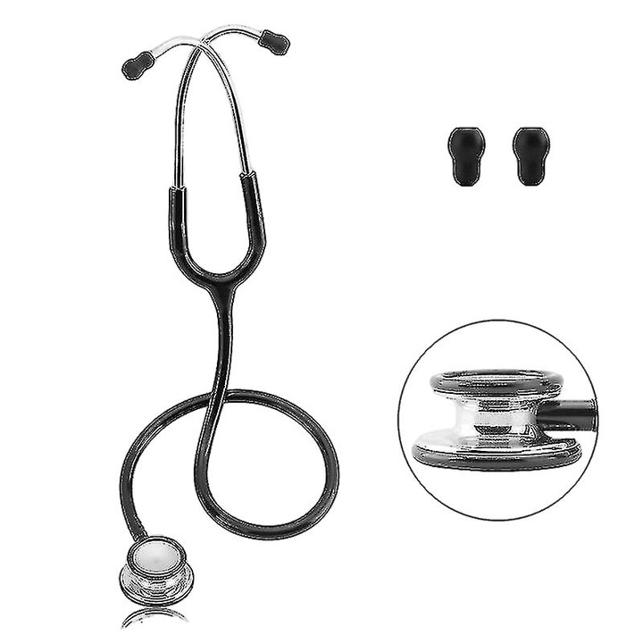 Stetoscop cardiolog profesionist cu cap dublu, Negru