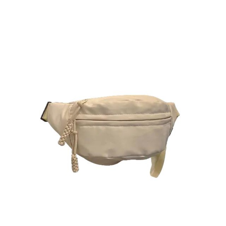 Női válltáska, Banán modell, poliészter, fehér, 29x13x10cm