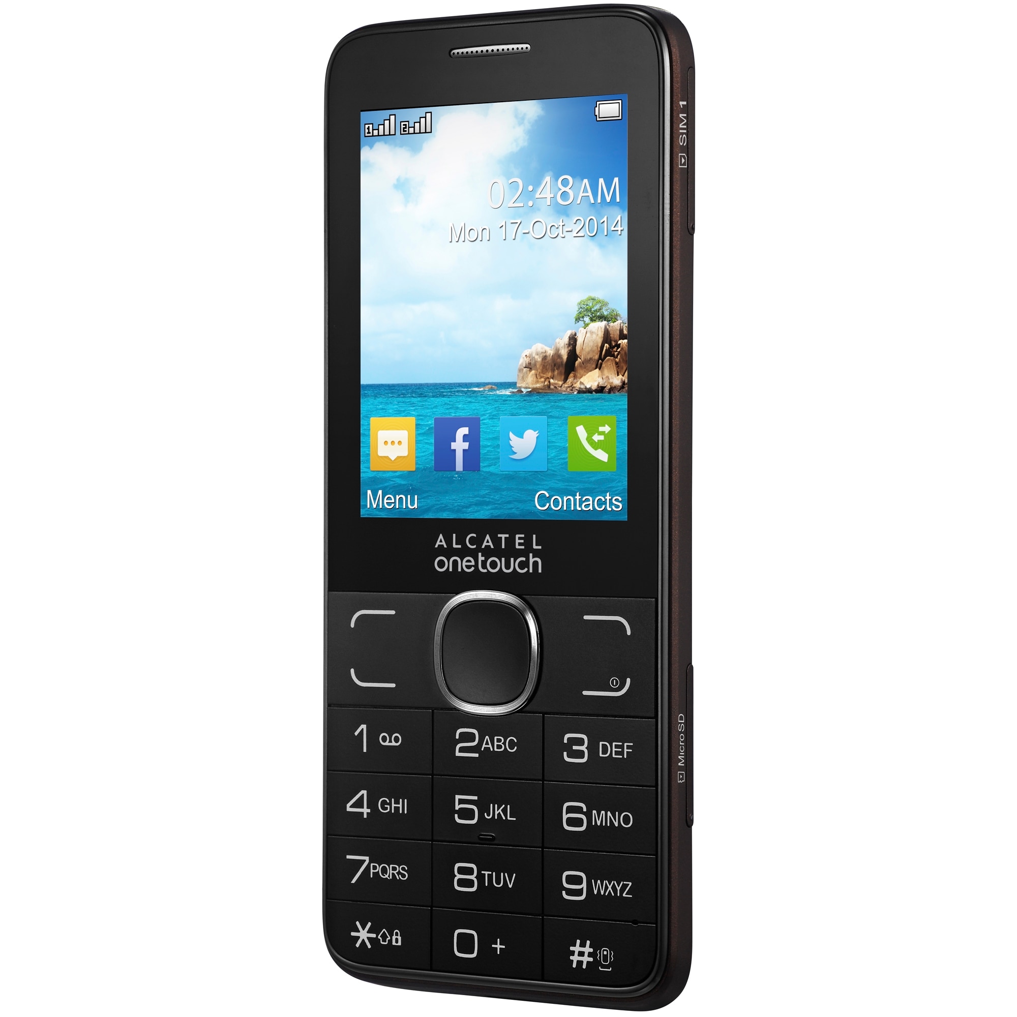 Мобилен телефон ALCATEL ONETOUCH 2007, Dual Sim, Черен шоколад - eMAG.bg