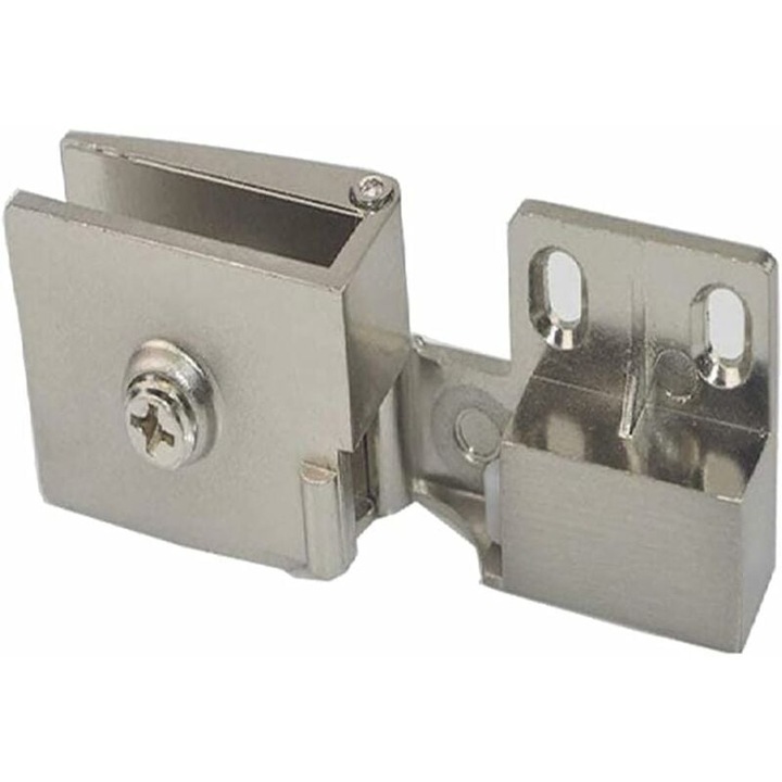 Üvegajtó zsanérok, 2 darabos készlet, oldalsó rögzítés, 3-5 mm, fém