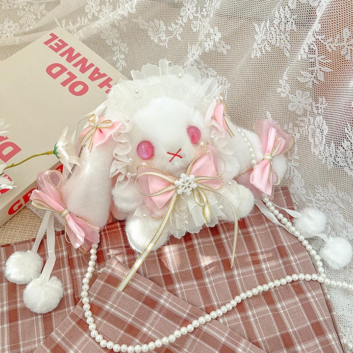 Női válltáska, Lolita nyuszis modell, nagy kapacitású, rózsaszín