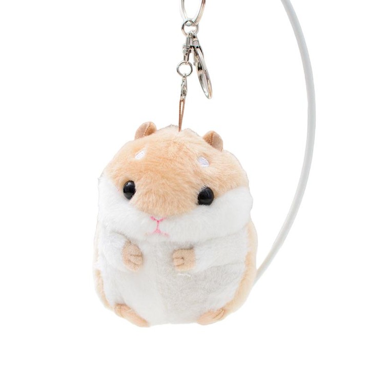 Plüss hörcsög kulcstartó, 10 cm, barna színű, 1 darabos szett