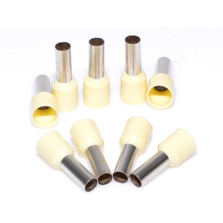 Pin Terminal Pentru Cablu E10-12 Crem, 100Buc/Set