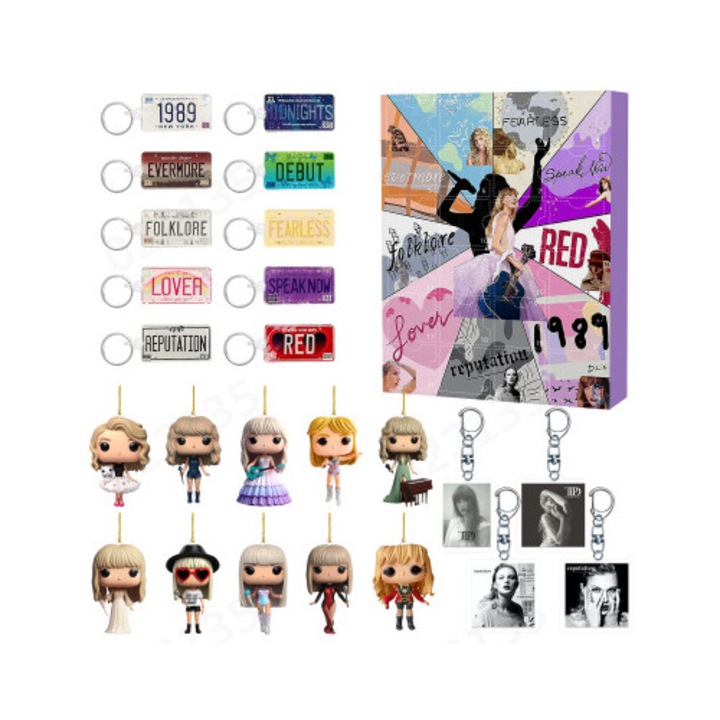 Коледен адвент календар с 24 подаръка, фигурки и декорации