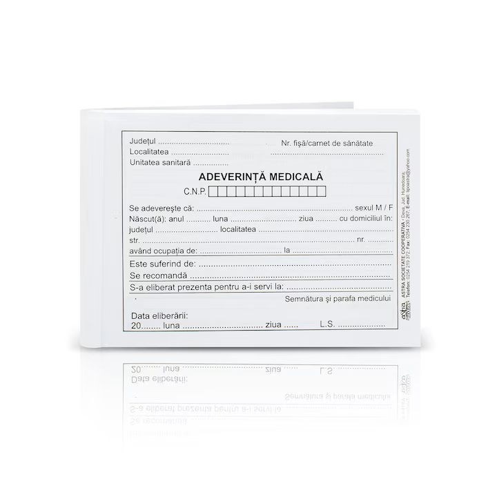 Adeverinte Medicale, Format A6, 100 File/carnet