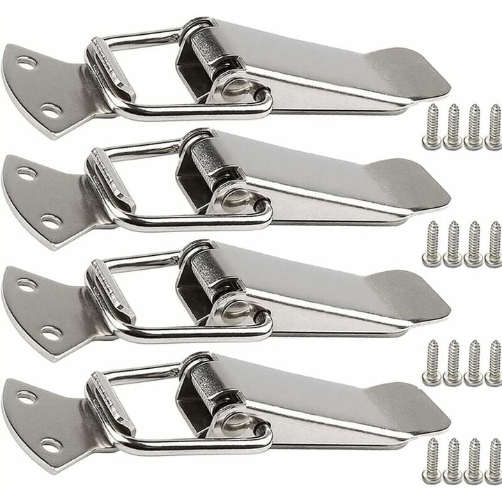 Иноксов катинар с винт, комплект от 4 броя, 56мм, сребрист