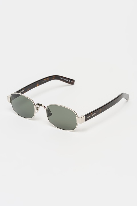 Saint Laurent, Ochelari de soare ovali, 53-22-145, Maro/Argintiu