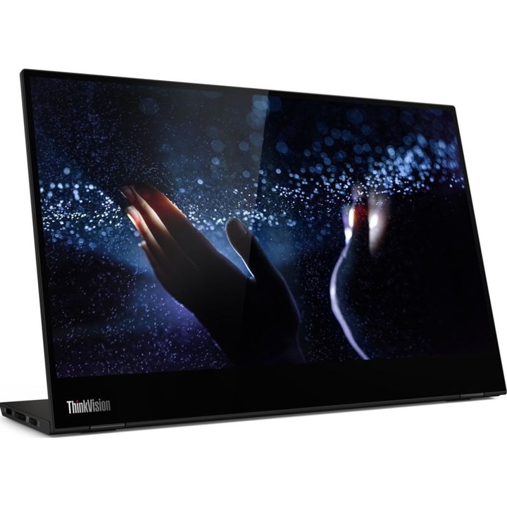 Hordozható IPS LED monitor Lenovo ThinkVision 14" M14t, Full HD 1920 x 1080, USB Type-C, Érintőképernyő, Fekete