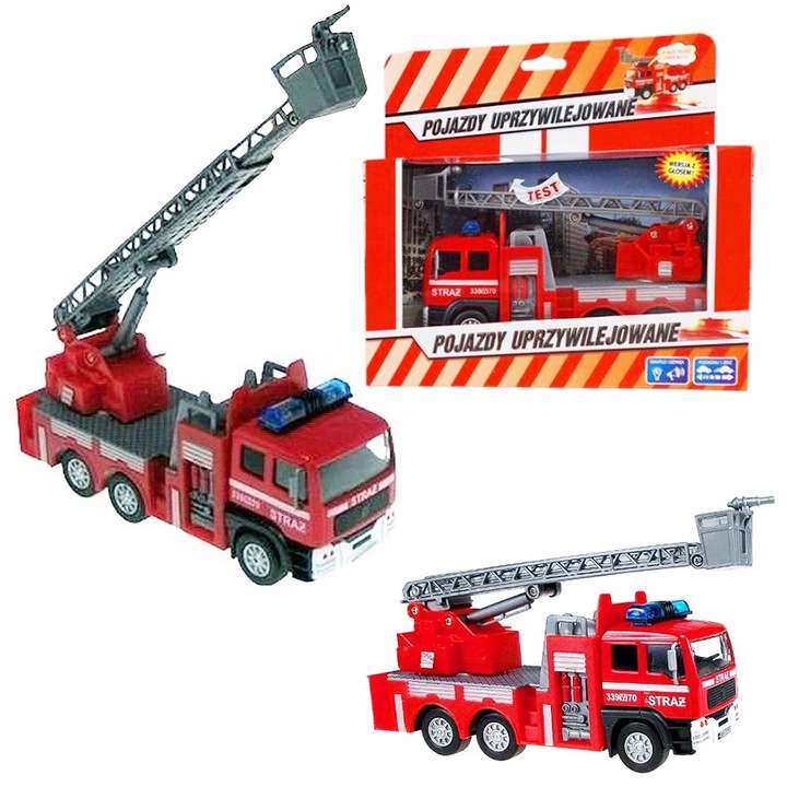 Masinuta metalica, Hipo, Camion de pompieri, Rosu