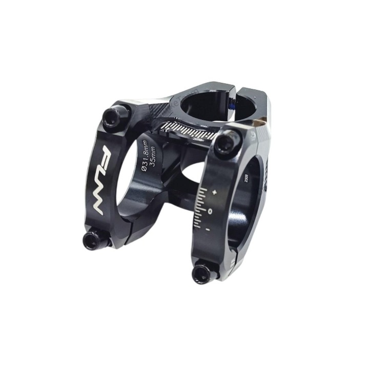 Стебло Funn Equalizer, Alu.6061 - Изцяло CNC, 35 мм, 0 подъем, 1-1/8, удължение: 35 мм, черно тяло / черна скоба, AM