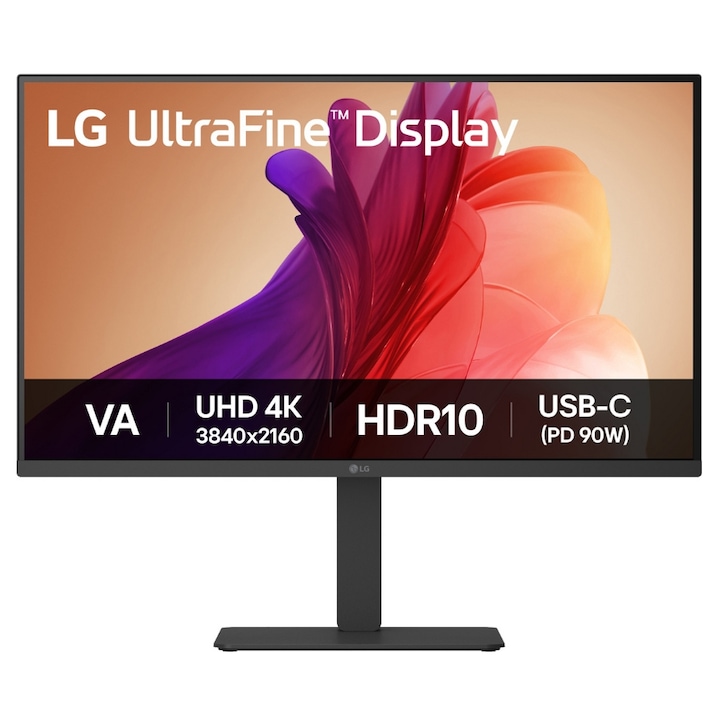 Monitor VA LED LG 31.5" 32U720A-B, UHD 3840 x 2160, HDMI, DisplayPort, hangszórók, Pivot fekete